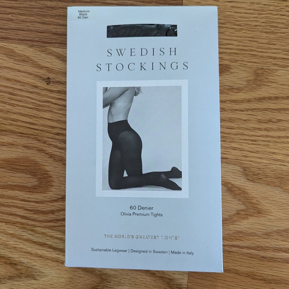 Swedish Stockings zero emissions zero waste semi-opaque black tights